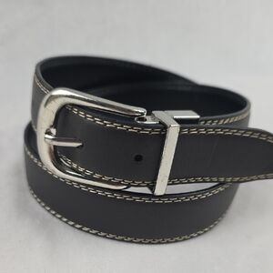 Men's Wrangler Dark Brown Bonded Leather Stiched Belt Size 32